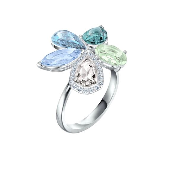 Swarovski Sunny Ring, Light multi-colored, Rhodium plated Size EUR 55 / 7 USA - Picture 6 of 7